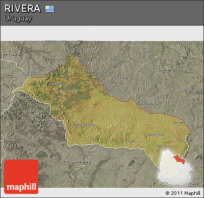 Satellite 3D Map of RIVERA, semi-desaturated