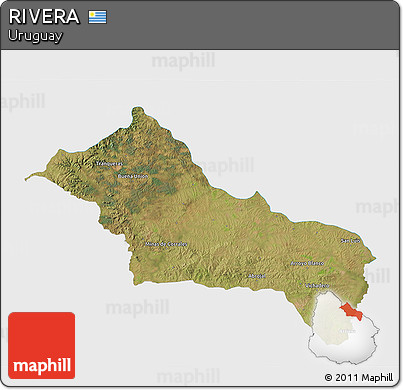 Satellite 3D Map of RIVERA, single color outside
