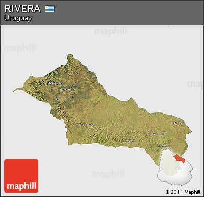 Satellite 3D Map of RIVERA, single color outside