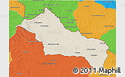 Shaded Relief 3D Map of RIVERA, political outside