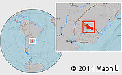 Gray Location Map of RIVERA, hill shading