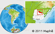 Physical Location Map of RIVERA, highlighted country