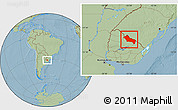 Savanna Style Location Map of RIVERA, hill shading