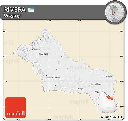 Classic Style Map of RIVERA, single color outside