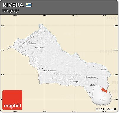 Classic Style Map of RIVERA, single color outside