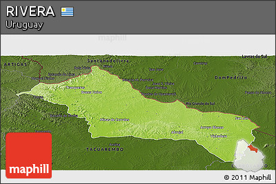 Physical Panoramic Map of RIVERA, darken