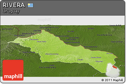 Physical Panoramic Map of RIVERA, darken