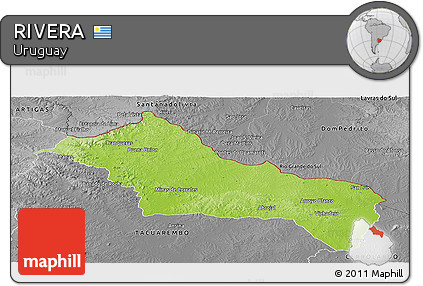 Physical Panoramic Map of RIVERA, desaturated