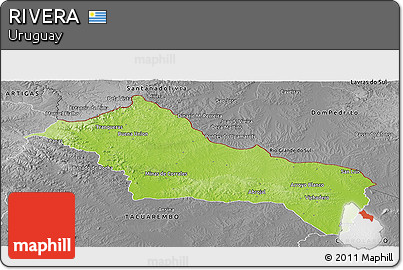 Physical Panoramic Map of RIVERA, desaturated