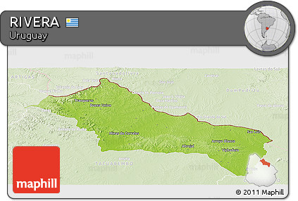 Physical Panoramic Map of RIVERA, lighten