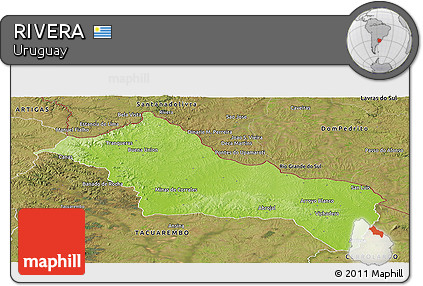 Physical Panoramic Map of RIVERA, satellite outside