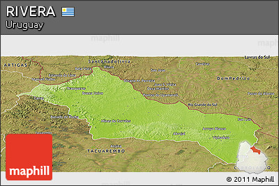 Physical Panoramic Map of RIVERA, satellite outside