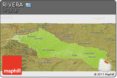 Physical Panoramic Map of RIVERA, satellite outside