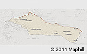 Shaded Relief Panoramic Map of RIVERA, lighten, semi-desaturated