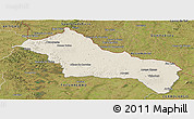 Shaded Relief Panoramic Map of RIVERA, satellite outside