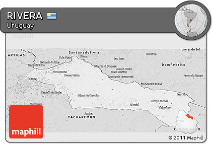 Silver Style Panoramic Map of RIVERA