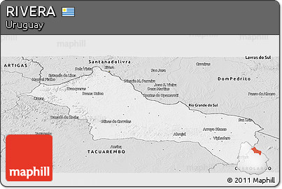 Silver Style Panoramic Map of RIVERA