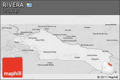 Silver Style Panoramic Map of RIVERA