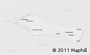 Silver Style Panoramic Map of RIVERA, single color outside