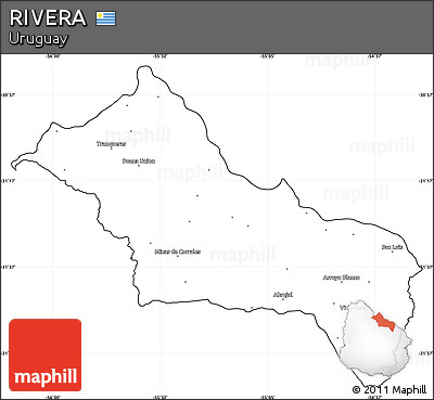 Blank Simple Map of RIVERA, cropped outside