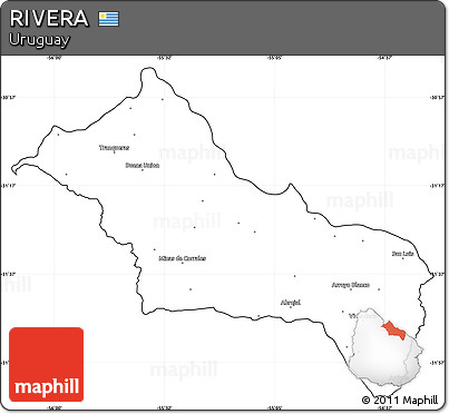Blank Simple Map of RIVERA, cropped outside