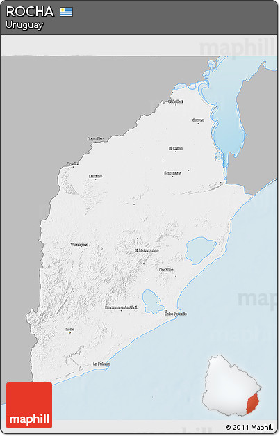 Gray 3D Map of ROCHA, single color outside