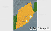 Political 3D Map of ROCHA, darken