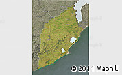 Satellite 3D Map of ROCHA, semi-desaturated