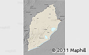 Shaded Relief 3D Map of ROCHA, darken, desaturated