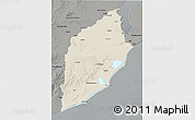 Shaded Relief 3D Map of ROCHA, darken, semi-desaturated