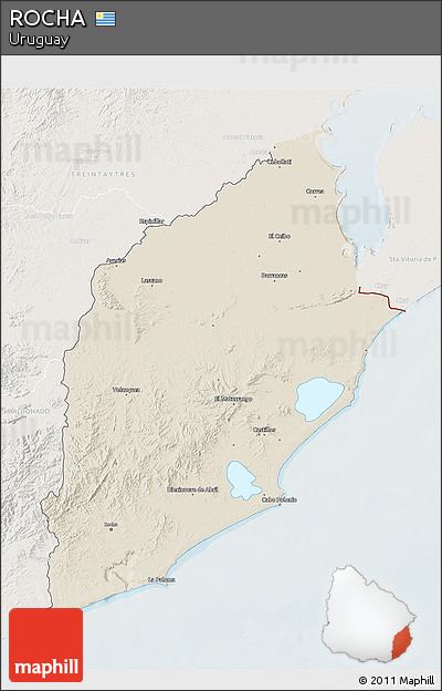 Shaded Relief 3D Map of ROCHA, lighten