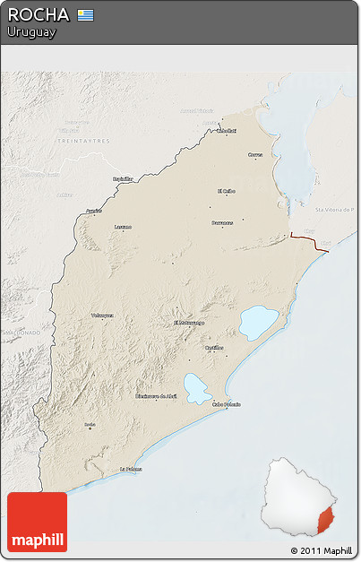 Shaded Relief 3D Map of ROCHA, lighten