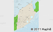 Shaded Relief 3D Map of ROCHA, political outside