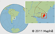 Savanna Style Location Map of ROCHA, within the entire country