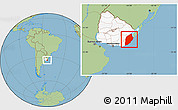 Savanna Style Location Map of ROCHA, highlighted country