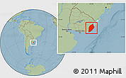 Savanna Style Location Map of ROCHA, hill shading