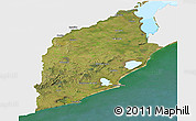 Satellite Panoramic Map of ROCHA, single color outside