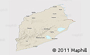 Shaded Relief Panoramic Map of ROCHA, cropped outside