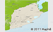 Shaded Relief Panoramic Map of ROCHA, physical outside