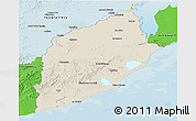 Shaded Relief Panoramic Map of ROCHA, political outside