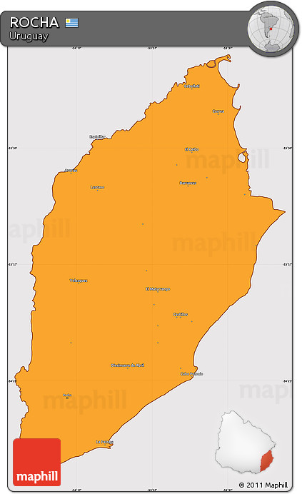 Political Simple Map of ROCHA, cropped outside