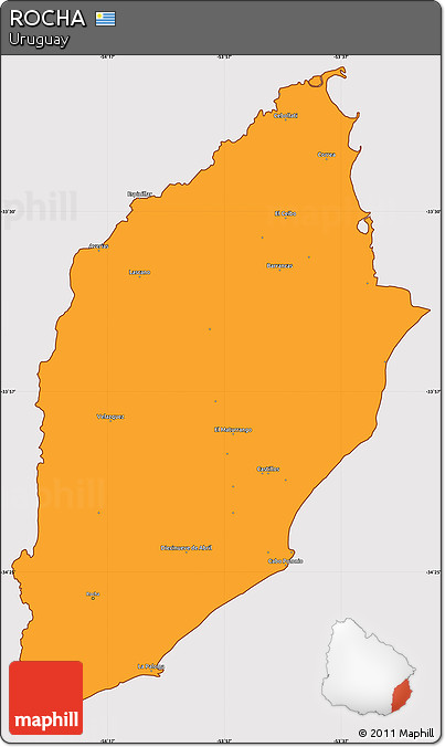 Political Simple Map of ROCHA, cropped outside