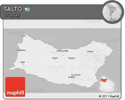 Gray 3D Map of SALTO, single color outside
