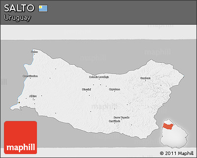 Gray 3D Map of SALTO, single color outside