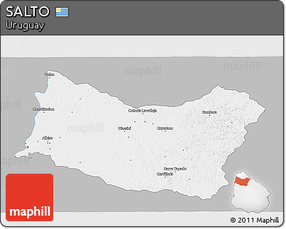 Gray 3D Map of SALTO, single color outside
