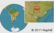 Satellite Location Map of SALTO, within the entire country