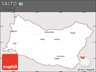 Classic Style Simple Map of SALTO, cropped outside
