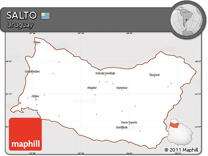 Classic Style Simple Map of SALTO, cropped outside
