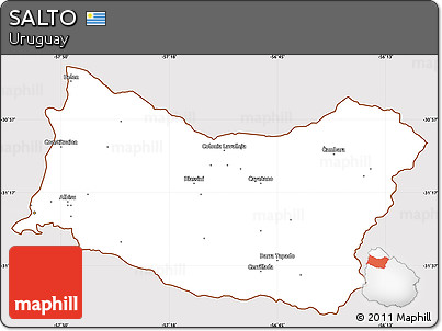 Classic Style Simple Map of SALTO, cropped outside