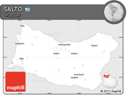 Silver Style Simple Map of SALTO, single color outside